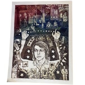 Cuban Artist Eduardo Guerra VTG Un Viaje Original Signed Numbered Art Wall Decor